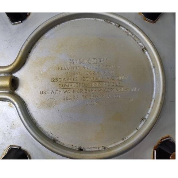 Vintage Kenmore Sears Electric Buffet Server Skillet Aluminum - Picture 3 of 3